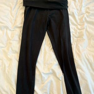 PINK BLACK LEGGINGS FOLD OVER WAISTBAND